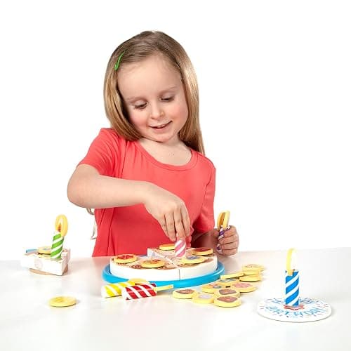 Melissa & Doug Birthday Party Cake - Wooden Play Food with Mix-n-Match Toppings and 7 Candles thumbnail 8