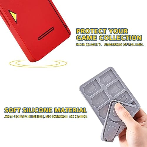 FUNLAB Switch 2 Game Case Holder for Nintendo Switch 2/OLED Games & Micro SD Cards, Switch Game Card Case with 24 Game Card Storage Cute - Red thumbnail 2