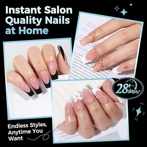 Luckyfairy Medium Square Nail Tips, 360pcs Soft Gel Pre-Shaped Acrylic Fake Nails, Half Matte Full Cover Clear Gelly Press on Flase Nail Tips for Extension Nail Manicure Home DIY 12 Sizes Gelly Tips thumbnail 3