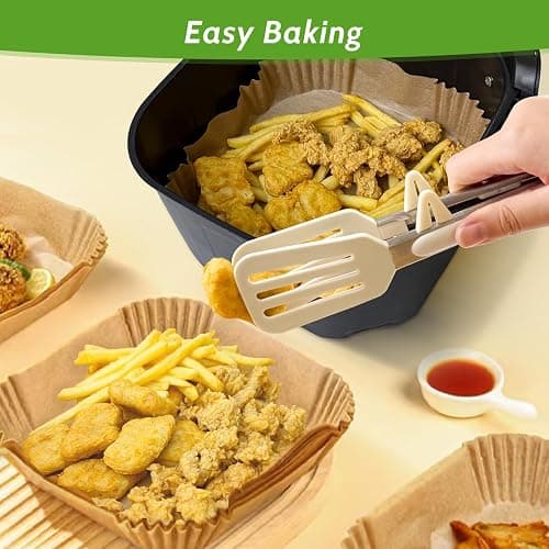 360 Pcs 8” Square Unbleached Heavy Duty Air Fryer Paper Liners Disposable, Non-Stick & Non-Leak Parchment Paper Liners for Airfryer Basket, Deep Fryer Parts & Accessories thumbnail 2