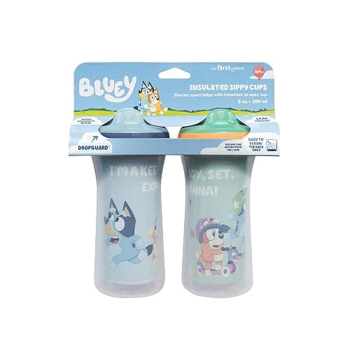 The First Years Bluey Insulated Sippy Cups - Dishwasher Safe Spill Proof Toddler Cups - Ages 12 Months and Up - 9 Ounces - 2 Count thumbnail 6