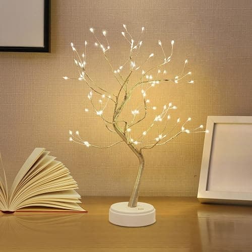 Kinamy LED Baum Lichter, LED Lichterbaum, Baum Licht Warmweiß Verstellbare Äste, 108 LED Baum Lampe Dekobaum Belichtet Baumbeleuchtung Innen Deko,USB/Batteriebetrieben thumbnail 5