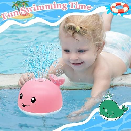 Baby Bath Toys 6-12 Months - Rechargeable Toddla Whale Bath Toys Sprinkler Light Up Pool Bathtub Tub Toys for Toddlers Infants Kids Ages 1-3 2-4 3-5 Spray Water Baby Easter Birthday Shower Gifts thumbnail 4
