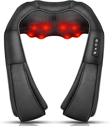 Neck Massager, Deep Tissue 3D Kneading, by iKristin, Portable, with Heat, Shiatsu Massager for Neck, Back, Shoulder, Foot and Leg, at Home and Car, Suitable for Women and Men (Black) thumbnail 9