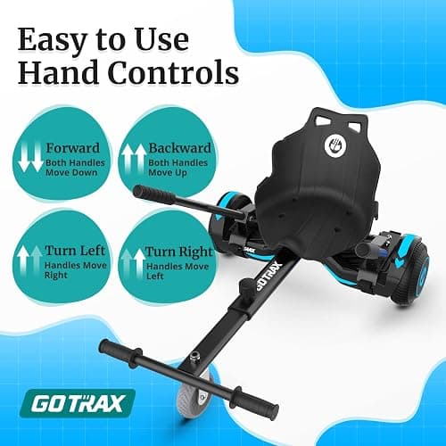 Gotrax Hoverboard Kart Seat Attachment Accessory for 6.5" 8" 8.5" 10" Self Balancing Scooter, Adjustable Frame Length and Handlebar Control Buggy Attachment, Hover Board Go Kart Accessory Kids Adults thumbnail 4