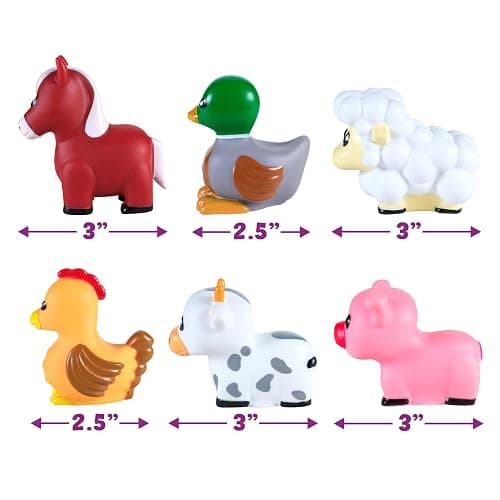 Tub Works® Barnyard™ Mold Free Bath Toys, 6 Pack | Sealed, No Hole Bath Toys Design Keeps Moisture Out | Soft, Squeezable & Float on Water | Farm Animals Baby & Toddler Bathtub Toys | Baby Pool Toys thumbnail 8