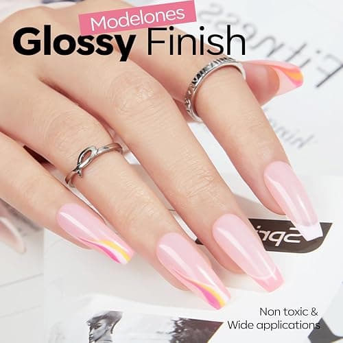 modelones Gel Nail Polish Baby Pink Polish Light Soft Pastel Soap Nail Polish Soak Off Nail Art Gel Manicure Salon DIY Home Gift for Women 15 ML thumbnail 4