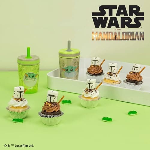 Zak Designs Star Wars The Mandalorian Kelso Toddler Cups For Travel or At Home, 15oz 2-Pack Durable Plastic Sippy Cups With Leak-Proof Design is Perfect For Kids (Baby Yoda, Grogu) thumbnail 4