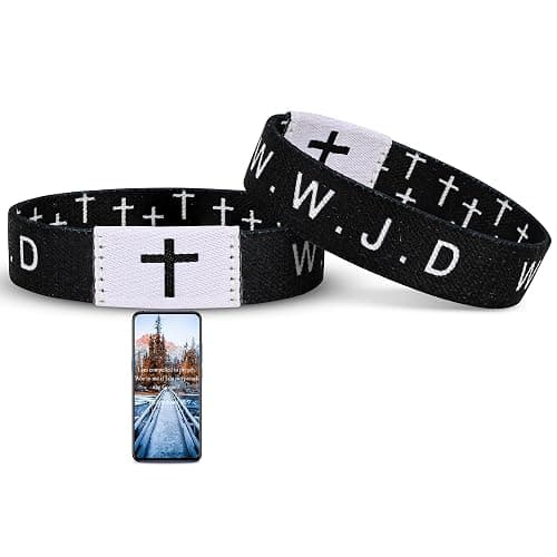Pmormyy Daily Bible Verse WWJD Bracelet, Christian Jesus Wearable Bracelet for Women Men, WWJD Bracelet - What Would Jesus Do Bracelet - Image 1