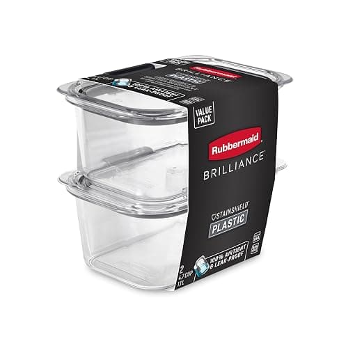 Rubbermaid Brilliance BPA-Free Food Storage Containers, Medium Deep, 4.7 Cup, 2-Pack, Airtight & Leak-Proof, Microwave & Dishwasher Safe thumbnail 5