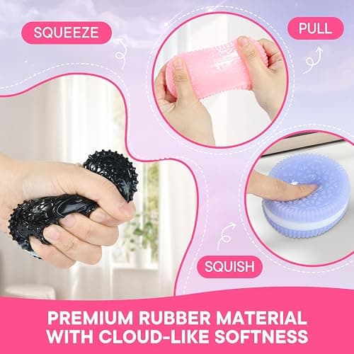 4 Pcs Squishy Fidget Toys, Cute Cookie Sensory Toys for Kids with Autism, Squishies Stress Relief Fidgets Toys for Adults, Party Favor Gift thumbnail 5