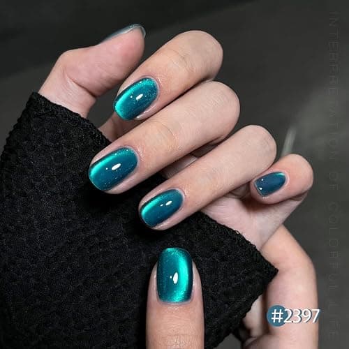 GAOY Glitter Cat Eye Gel Nail Polish Set with Magnet Colorful Galaxy for Holographic Cat Eye, Salon Gel Manicure and Nail Art DIY at Home thumbnail 4