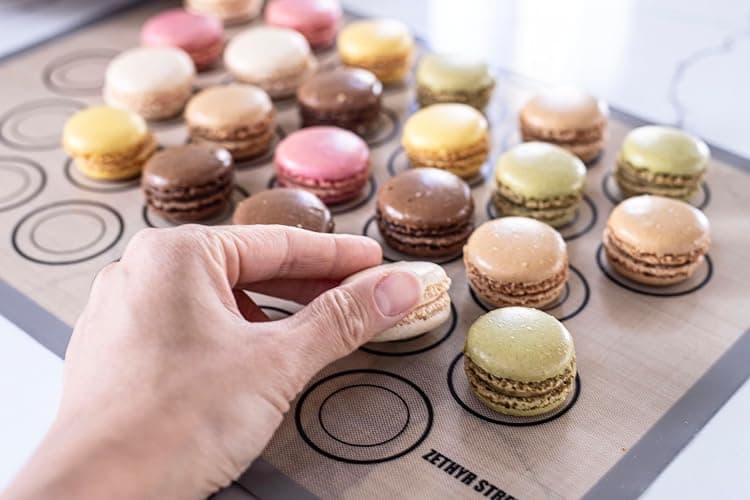 Macaron Silicone Baking Mats - Non-Stick Macaron Mat for Easy Baking | Heat Resistant & Dishwasher Safe Macaron Baking Mat | Reusable & Eco-Friendly, 1/2 Sheet Size - Pack of 4 - for Cookies & More thumbnail 4