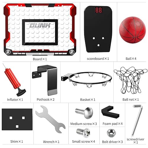 TEMI Indoor Basketball Hoop for Kids, Door Room Basketball Hoop,Mini Basketball Hoop with 4 Balls, Basketball Toys for 3 4 5 6 7 8 9 10 11 12 Year Old Boys thumbnail 6