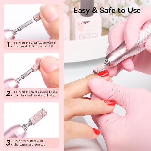 Makartt Nail Drill Bits Sanding Bands for Nail Drill, 100Pcs 4 Color Coarse Fine 80/120/180/240 Grit File Sand with 3.1mm Mini Mandrel Nail Bit Set for Acrylic Nails Gel Manicures and Pedicure thumbnail 6