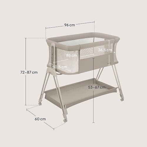 lionelo Luna Cuna de colecho portátil con colchon Cuna de Viaje Bebe co-Sleeping Desde recién Nacido hasta los 9 kg Altura e inclinación Regulables 4 Ruedas con Bloqueo ventilada | De Colecho, Portátil con Colchón Cuna de Viaje Bebé Co-Sleeping desde Recién Nacido, Ruedas con Bloqueo Ventilada thumbnail 2