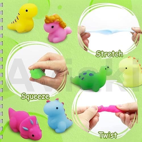 Aviski 30PCS Mochi Squishy Toys, Mini Kawaii Dinosaur Squishies Soft Fidget Toys Stress Squeeze Toys Party Bags Filler for Boys Girls Birthday Gifts - Dino Mochi 30psc thumbnail 3