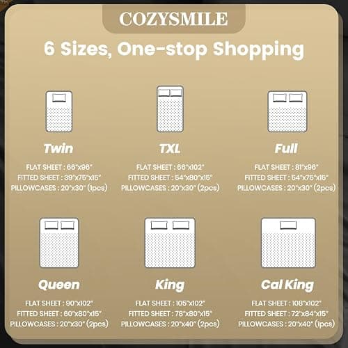 CozySmile Twin XL Sheet Set - 3 Piece Silky Soft Breathable Bed Sheet & Pillowcase Set, 16" Deep Pocket Hotel Luxury Wrinkle Free Easy Care Bedding Sheets, Black thumbnail 9