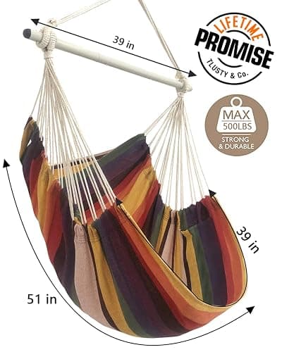 MIZTLI Hammock Chair Swing Indoor Hammock for Bedroom - Max 500 Lbs－Steel Spreader Bar with Anti-Slip Rings-Indoor & Outdoor thumbnail 3