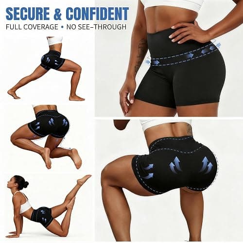 TELALEO 5 Pack 3"/5" Womens Volleyball Shorts Spandex Compression Shorts Workout Performance High Waist Yoga Biker Shorts thumbnail 6