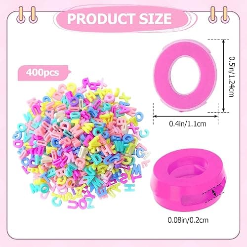 400pcs Large Alphabet Letter Beads,A-Z Large Alphabet Letter Charms for Jewelry Making, Bracelets, Necklaces, Keychains, DIY Crafts, Plastic Beads for Personalized Accessories (Macaron Color) thumbnail 3