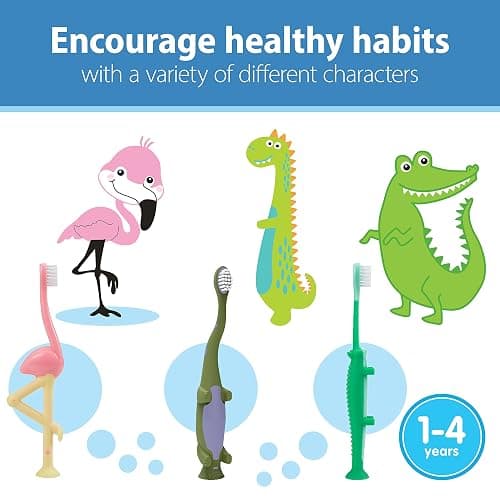 Dr. Brown's Baby and Toddler Toothbrush, Flamingo 1-Pack, 1-4 Years thumbnail 13