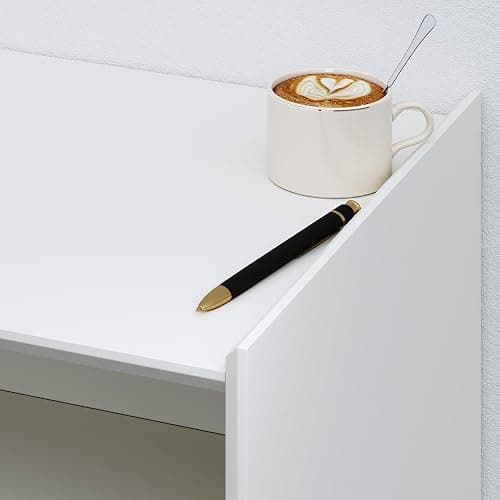 FurniXpress 24" Tall White Nightstand with Charging Station, 2 Drawer Modern Bedside Table with Tray Top, USB & Type-C Ports, AC Outlets, and Open Shelf for Bedroom or Living Room thumbnail 6