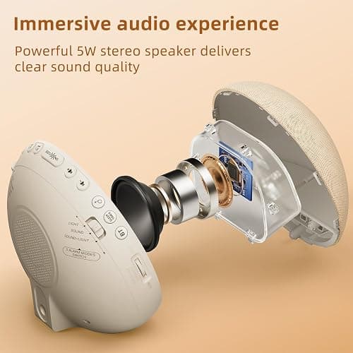 Sunrise Alarm Clock White Noise Machine: Natural Wake Up Light - Dimmable Clock with Bluetooth Speaker for Bedroom - 25 Sleep Sounds for Baby Adults Kids Putty thumbnail 4