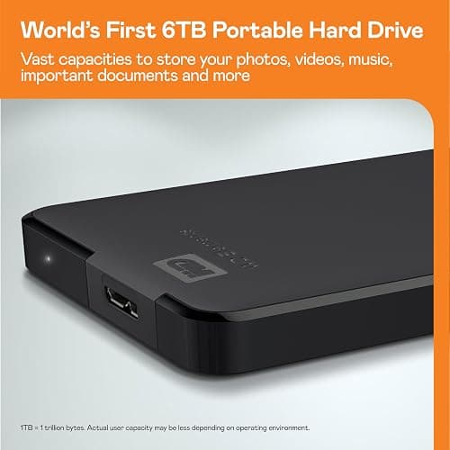 WD 2TB Elements Portable External Hard Drive for Windows, USB 3.2 Gen 1/USB 3.0 for PC & Mac, Plug and Play Ready - WDBU6Y0020BBK-WESN thumbnail 7