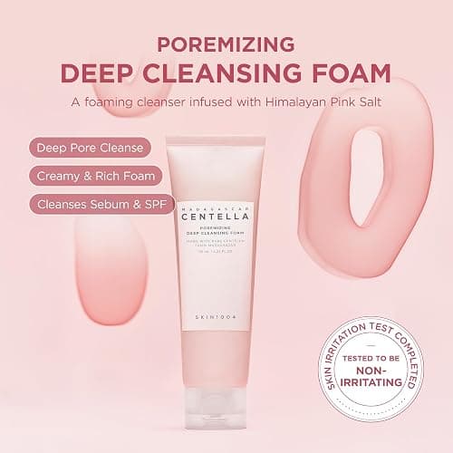 SKIN1004 Poremizing Deep Cleansing Foam, 4.23 fl.oz, 125ml, Makeup Remover, Korean Face Cleanser with Himalayan Pink Salt & Madagascar Centella Asiatica for Facial Pore Cleansing, Korean Skin Care thumbnail 2