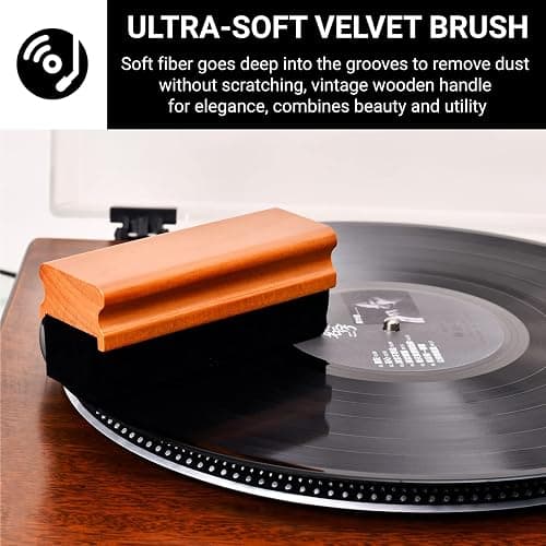Vinyl Record Cleaning Kit 4-in-1, Ultra-Soft Velvet Record Brush, Anti-Static Record Cleaner Solution, Anti-Static Stylus Gel, Duster Brush, Professional Record Cleaner for Vinyl LP Album thumbnail 2