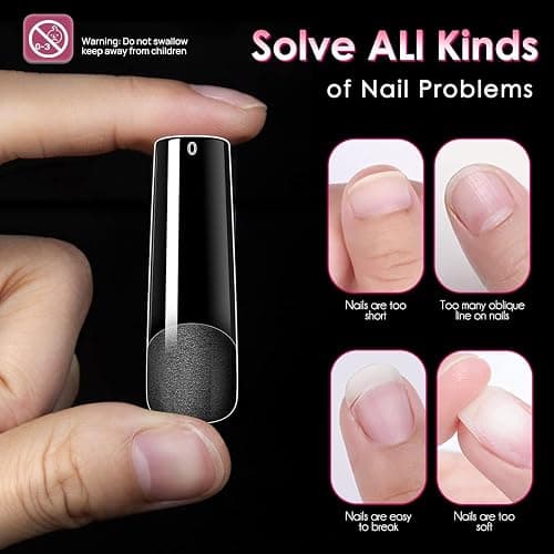 Ranrose 240PCS Long Straight Half Matte Nail Tips,XXL Square Full Cover | 12 Sizes Acrylic nails with half matte, Square nail tips ideal for fake nails, press on nail extensions and nail tips DIY thumbnail 6