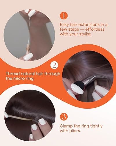 Sunny Hair Brown Micro Link Hair Extensions Human Hair Soft Microloop Hair Extensions Human Hair Dark Brown Highlight Caramel Blonde Cold Fusion Extensions Real Human Hair for Women 20inch 50g thumbnail 7