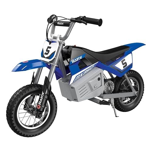 Razor MX350 Dirt Rocket Electric Motocross Bike, Blue, 10-12 inches - Mx350 - Blue - Image 1