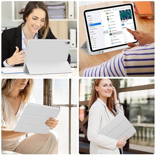 IAMKHO for iPad (A16) 11th/10th Gen 11"/10.9" Case with Pencil Holder, Gray | For iPad A16 11 inch 2025, iPad 10th Generation 2022, Precise Cutouts, Auto Wake/Sleep, Touch ID, Slim Trifold Stand thumbnail 7