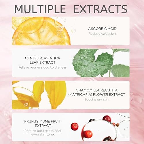 Skincare Kit Sakura Teen Girls Gifts - Skin Care Set Travel Size Toiletries - Sakura Skin Care for Teens 10-12 Hydrating - Teen Facial Kit Gift Set for Women with Bunny Headband（12PCS） - 12PCS thumbnail 5