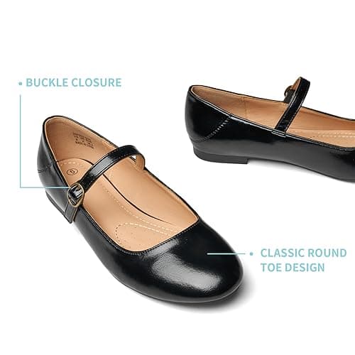 Rekayla Mary Jane Flats for Women Leather Ballet Flats Shoes Round Toe Comfy Dressy Casual Work Flats with Ankle Strap thumbnail 5