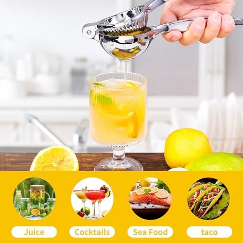Rekix Lemon Squeezer, Max Extraction Hand Press Lemon Juicer, Heavy Duty Manual Orange Juicer, Sturdy Metal Lime Squeezer, Durable Citrus Fruit Squeezer, Easy to Clean thumbnail 6