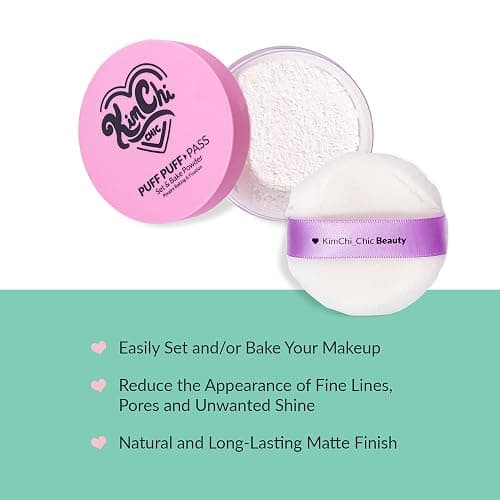 Kimchi Chic Beauty Puff Puff Pass Set and Bake Setting Powder for Makeup, Extra Fluffy Loose Face Powder Poof, Soft Natural Face Makeup for Uneven Skin Tone, 01 Ivander thumbnail 2