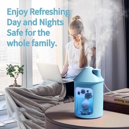 Mipow x miffy BTA700M Cool Mist Humidifier for Bedroom,Ultrasonic Quiet Humidifier with Night Light,450 ML Double Spray for Nursery,Office Indoor Plants (Blue), Gifts for Girls thumbnail 5