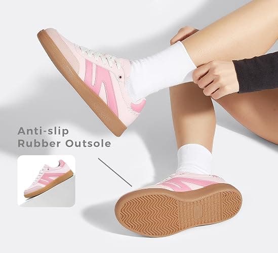 LUCKY STEP Women Classic Retro Gum Sole Fashion Sneakers Casual Tennis Skate Shoe Genuine Leather Walking Footwear Anti Slip Trainers thumbnail 5