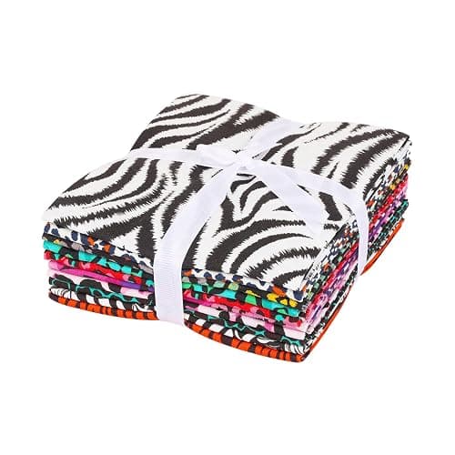 Craftido -25 Options- 100% Cotton Quilting Fabric Bundles 10pcs Fat Quarters 18”x21”-Medium Weight 5.2 oz- Soft Cotton for Quilting, Sewing Project, Patchwork, DIY Crafts – Fancy Animal thumbnail 4
