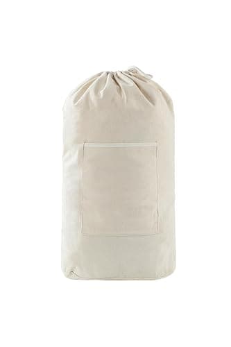 Canvas Laundry bag, Washable Laundry backpack, Adjustable Straps, Large Front Pocket, Drawstring Closure (BEIGE, X-Large) thumbnail 4