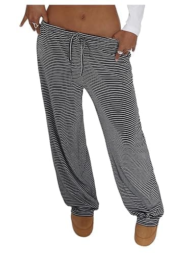 WDIRARA Women's Striped Drawstring Elastic Waist Pants Wide Leg Loose Lounge Pants - Image 1