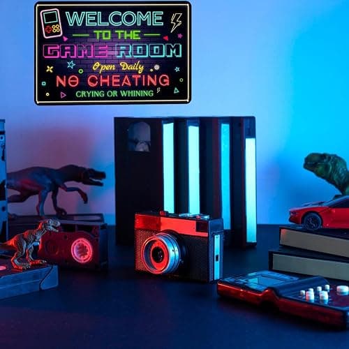 Welcome to the Game Room Metal Tin Sign – Cool Neon Gaming Decor for Boys & Teens, Gamer Room Accessories for Bedroom, Game Night Wall Decor Gift for Gamers, 12 x 8 Inch (2507) thumbnail 2