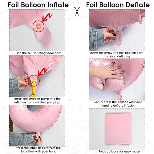 Light Pink 12th Birthday Balloon for Girls, 40'' Mylar Self Inflating Number 12 Balloon, Big Foil 1 & 2 Helium Pastel Pink Balloon for Women 21st Birthday Party Decoration Anniversary Decor Supplies thumbnail 9