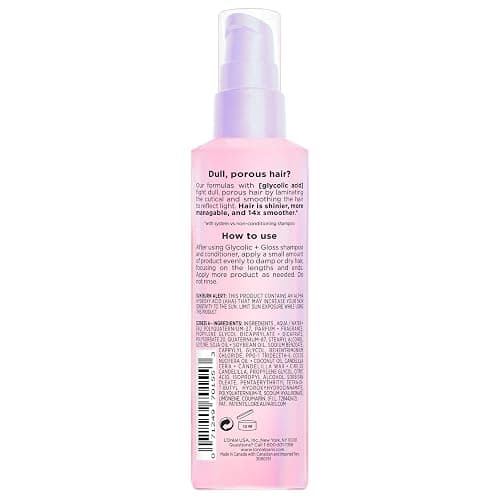 L'Oreal Paris Elvive Glycolic + Gloss High Shine Leave-In Hair Serum, Smooths Dull, Porous Hair Into High-Shine, Glossy Hair, 4.4 Fl Oz thumbnail 9