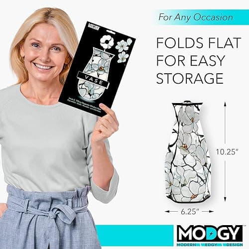 MODGY Collapsible and Expandable Plastic Flower Vase, Unbreakable, Foldable, Decorative Modern Centerpieces, Table Decorations, Louis C. Tiffany Magnolia Window, 1 Pack thumbnail 2