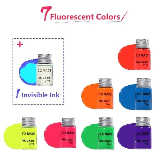ESSSHOP Glass Dipped Pen Calligraphy Set - 7 Colorful Inks with Fluorescent & Invisible Ink Dip Pen Kit for Writing Signing Drawing Calligraphy Decoration Christmas day gifts thumbnail 4