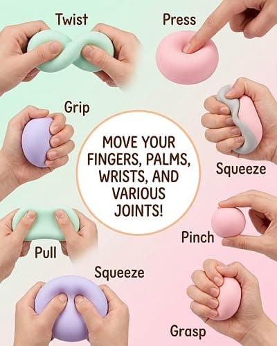 Coconut Oil Stress Ball Crunchy Squishy Sand Vacuum Filled Grape Squishies Balls Stressball Glutinous Fidget Colorful Squeeze Squishys Shapeable Squishied Relief Cheese Snowball Sensory(1.6IN6pcs) thumbnail 3